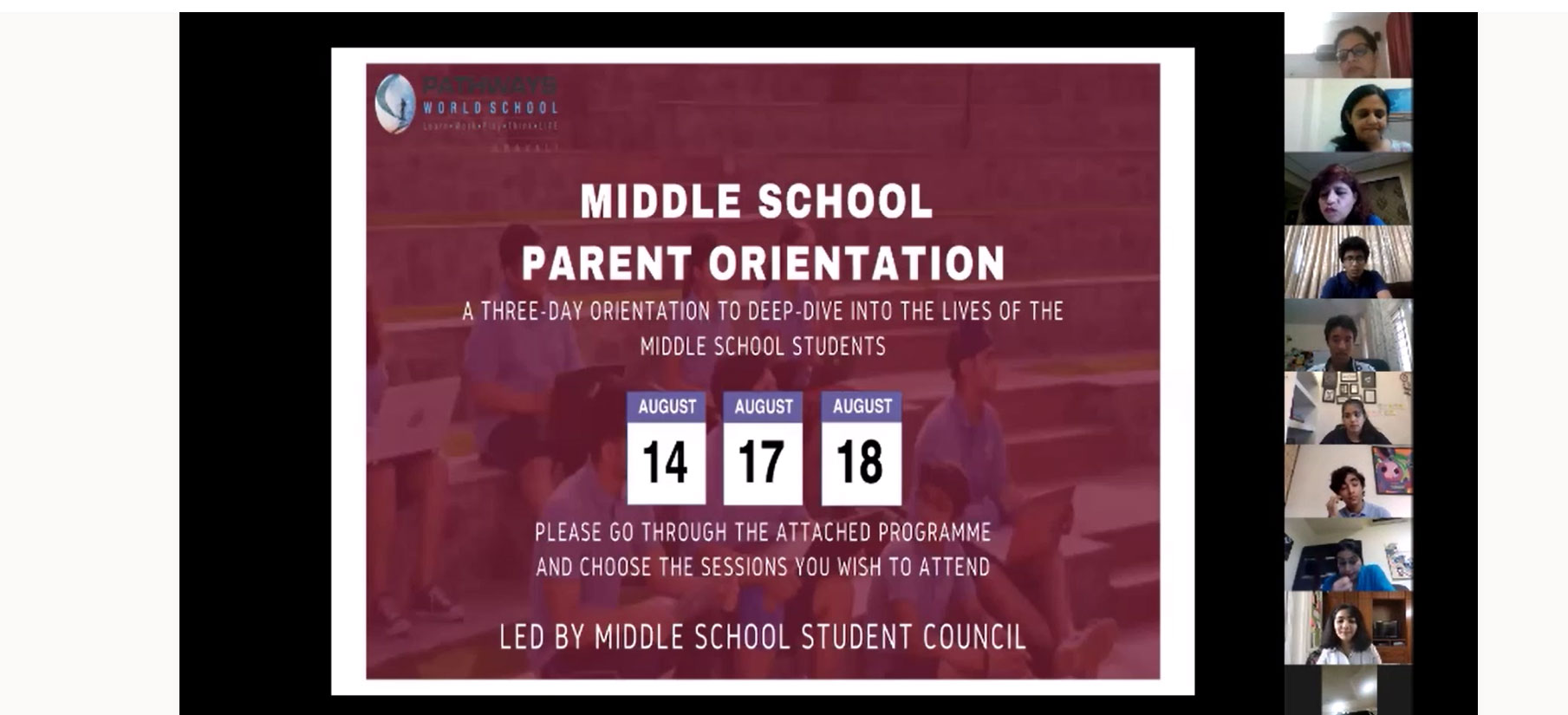 Middle School Parents Orientation 